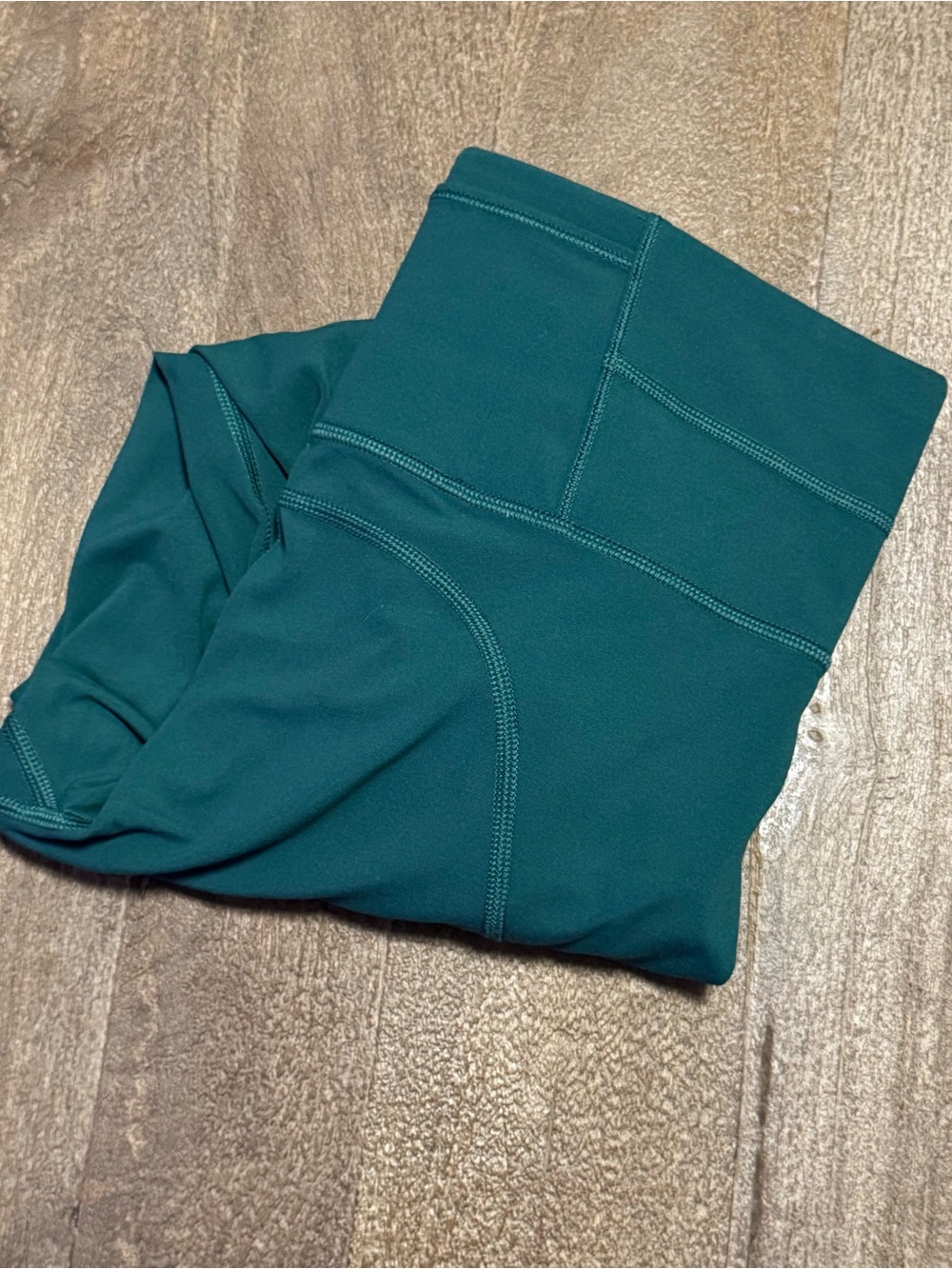Athleta Leggings with Ruched Lower Leg Green Size Medium
